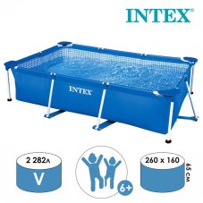 Бассейн каркасный 260х160х65см 2282л Rectangular Frame Intex